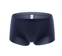 Calzoncillos tipo bóxer para hombre, de un solo color, ropa interior fina para hombre, material elástico, calzoncillos sin costuras, sin costuras, informales, deportivos, calzoncillos tipo bóxer, azul