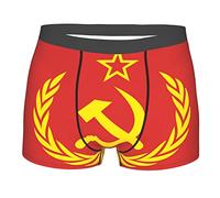 Calzoncillos Tipo Bóxer para Hombre Emblema De La URSS del CCCP De La Unión Soviética Suaves Bóxer De Ropa Interior Luz Ropa Interior L