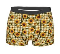 Calzoncillos Tipo Bóxer para Hombre Girasol 4 Cómodos Bóxers para Hombre Transpirables Trunks Ropa Interior L