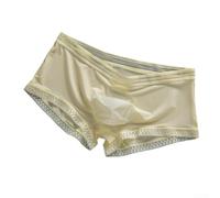 Calzoncillos tipo bóxer para hombre, suaves, elásticos, de secado rápido, seda de hielo, 3D, transparente, desnuda XXL