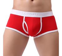 Calzoncillos tipo bóxer para hombre, talla 13, bolsillo grande, sexy, pantalones sólidos, pantalones breathe para hombre, calzoncillos para hombre, ropa interior sin hombre, rojo, L