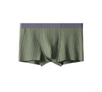 Calzoncillos tipo bóxer para hombre, transpirables, de cintura media, con estilo de esquina plana para un uso diario cómodo (L, verde)