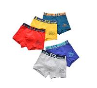 Calzoncillos Tipo Bóxer Para Niños, Calzoncillos Tipo Bóxer Para Niños, Calzoncillos De Algodón De 5 Piezas, Talla 3-16, Calzoncillos Para Niños, Triángulo (Figura 3,9-10 años)