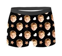 Calzoncillos tipo bóxer para niños de 3 a 10 años, divertidos y personalizables, para el día de San Valentín, aniversarios, ropa interior, #14-negro, 4-5 años