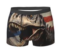 Calzoncillos Tipo Bóxer Patrón De Dinosaurio con La Bandera De EE. UU. Ropa Interior Colorido Calzoncillos Hombre Boxer Suaves Bóxers para Correr Viaje Deporte XXL