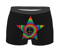 Calzoncillos Tipo Bóxer Paz con Teñido Anudado Ropa Interior Suaves Calzoncillos Hombre Boxer Cómoda Bóxers para Uso Diario Deporte Correr XXL