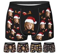 Calzoncillos tipo bóxer personalizados para hombre, con cara, regalos divertidos, para fotos de mascotas, para novio, marido, papá, style25, S