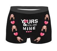 Calzoncillos tipo bóxer personalizados para hombre, ropa interior personalizada con foto de foto, regalos para el día de San Valentín, novio, marido, él, You Are Mine, XL