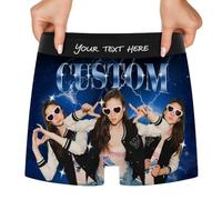 Calzoncillos tipo bóxer personalizados para hombre, ropa interior personalizada con tu nombre, para regalo de cumpleaños, estilo6, Large