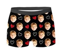 Calzoncillos tipo bóxer personalizados para niños de 3 a 10 años, regalos de San Valentín para niños, divertidos calzoncillos tipo bóxer personalizados con fotos, ropa interior, #16-negro, 4-5 años