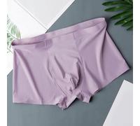 Calzoncillos tipo bóxer simples pero funcionales para hombre, cómodos, de seda helada, diseñados para adaptarse bien a todos los tipos de cuerpo (XXL morado)