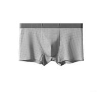 Calzoncillos tipo bóxer simples y sólidos para hombre, transpirables, de cintura media, con estilo de esquina plana para un uso diario cómodo (3XL, gris)
