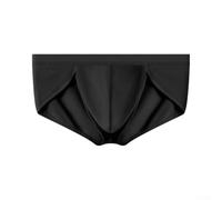 Calzoncillos tipo bóxer suaves y sedosos para hombre, estilo hipster, ajuste cómodo, talla M a 2XL (negro L)