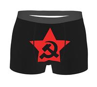 Calzoncillos Tipo Bóxer URSS Martillo Hoz Y Estrella Bóxers Suaves Calzoncillos Hombre Boxer Cómoda Ropa Interior para Deporte Correr Viaje L
