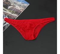 Calzoncillos transpirables ultrafinos sin costuras para hombre con diseño de talle bajo para un uso diario cómodo (XL rojo)