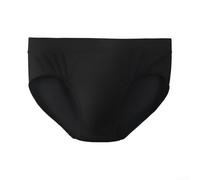 Calzoncillos triangulares para hombre, 1 paquete, color sólido, mezcla transpirable de poliéster y elastano, comodidad de ajuste holgado, para uso diario (L, negro)