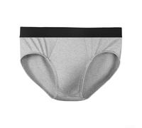 Calzoncillos triangulares para hombre, 1 paquete, color sólido, mezcla transpirable de poliéster y elastano, comodidad de ajuste holgado, para uso diario (S gris)