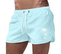Calzones De Banho Homem-Pantalones Cortos De PoliéSter con Estampado De Cocoteros De Colores para Hombre, De Moda, para Playa, Deportes, Viajes, Verano