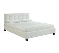 Cama 160 x 200 PU blanca acolchada MARQUISE
