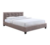 Cama 160 x 200 tela camel acolchada MARQUISE
