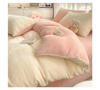 Cama 4 PCS Juego, Terciopelo Espesado Velvet Coral Velvet Solid Color Divet Set, cálido y cómodo en Espesor a la Piel (Color: 20, tamaño: 1.5m- 1.8m Cama -200x230cm)