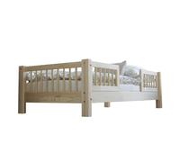 Cama 90x190 con barandillas y somier patas de 10 cm adèle madera