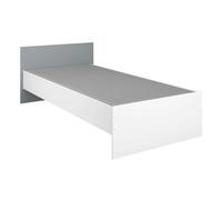 Cama 90x190 juvenil germain en blanco mate y gris con cabecero, melamina, moderno - 120cm