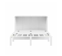 Cama abatible 140x200 cm - cama de pared con somier, cama vertical con somier, cama juvenil - blanca