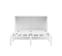 Cama abatible 140x200 cm - cama de pared con somier, cama vertical con somier, cama juvenil - blanca