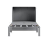 Cama abatible 90x200 cm - cama de pared con somier, cama vertical, para jóvenes - gris
