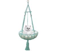 Cama abatible para gatos montada en la pared - Cama abatible para ventana de gato, hamaca para gatos de macramé | Hamaca para dormir para gatos con macramé, estantes de seguridad para gatos con almoha