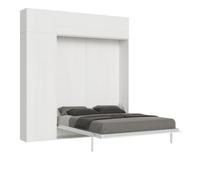 Cama abatible vertical Kentaro de 160 cm con columna y muebles altos