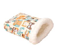 Cama acogedora para animales pequeños, nido cálido para mascotas, nido de hámster, cama para hámster, cama suave y cómoda, bolsa de dormir de conejillo de indias, accesorios para mascotas, beige, L