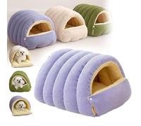 Cama acogedora para gatos monstruos, cueva para mascotas de interior, forro polar, suave, antideslizante, extraíble, lavable, bonita casa para perros pequeños y mascotas (morado, M)