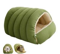 Cama acogedora para gatos monstruos, suave y cálida, cueva de felpa para gatos y perros pequeños, cojín extraíble lavable, nido de gatito interior para mayor comodidad y relajación (verde, S)
