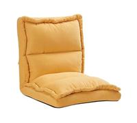 Cama acolchada para juegos, silla de piso con soporte trasero, silla de sofá perezosa para adultos, asiento plegable para leer, meditar, dormir (amarillo)