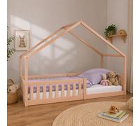 Cama al suelo / Cama casita ENNO 90x200 cm haya natural incl. techo opcional | tiSsi®