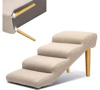 Cama Alta Plegable, Escalera de Cuero for Mascotas, Ideal for Camas Altas, Perros Grandes y Gatos, rampa for pequeños, Puerta Lateral for SUV, Base Antideslizante(Light Brown,72x40x45cm)