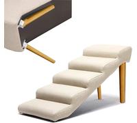 Cama Alta Plegable, Escalera de Cuero for Mascotas, Ideal for Camas Altas, Perros Grandes y Gatos, rampa for pequeños, Puerta Lateral for SUV, Base Antideslizante(Beige,90x40x55cm)