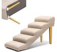 Cama Alta Plegable, Escalera de Cuero for Mascotas, Ideal for Camas Altas, Perros Grandes y Gatos, rampa for pequeños, Puerta Lateral for SUV, Base Antideslizante(Light Brown,90x40x50cm)