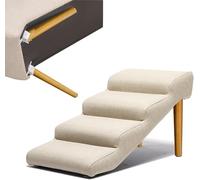 Cama Alta Plegable, Escalera de Cuero for Mascotas, Ideal for Camas Altas, Perros Grandes y Gatos, rampa for pequeños, Puerta Lateral for SUV, Base Antideslizante(Beige,72x40x40cm)