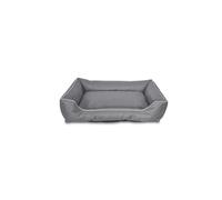 Cama alta rectangular Eurosiam tipo cesta | Gris para perros | Grande
