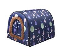 Cama antideslizante 2 en 1 para perros, casa interior para mascotas con cojín esponjoso, cama para mascotas para perros y gatos, cama antiansiedad para cachorros con techo, tienda de campaña cálida