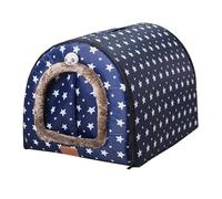 Cama antideslizante 2 en 1 para perros, casa para mascotas interior con cojín esponjoso, cama para mascotas para perros y gatos, cama antiansiedad para cachorros con techo, tienda de campaña cálida