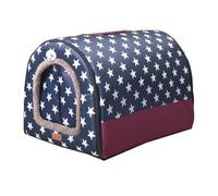 Cama antideslizante 2 en 1 para perros, casa para mascotas interior con cojín esponjoso, cama para mascotas para perros y gatos, cama antiansiedad para cachorros con techo, tienda de campaña cálida