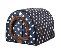 Cama antideslizante 2 en 1 para perros, casa para mascotas interior con cojín esponjoso, cama para mascotas para perros y gatos, cama antiansiedad para cachorros con techo, tienda de campaña cálida