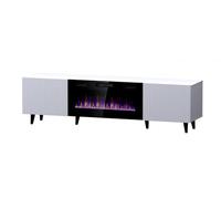 Cama Armario RTV PAFOS EF con Chimenea eléctrica 180x42x49 cm Blanco Mate