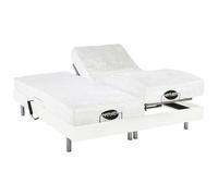 Cama articulada eléctrica con Memoria de Forma y bambú Lysis III de NATUREA - Motores OKIN - Blanco - 2x80x200 cm