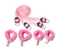 Cama Bdsm Parejas Adultos Juguetes Sexuales Eróticos Para Bondage Accesorios Esposas Tobilleros Sexuales Juegos De Sujeción Suave Algodón Sextoys Sexual Rosa Talla Única
