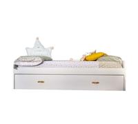 Cama + cajones aglomerado blanco con somier 105x190cm